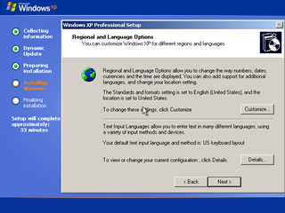 Windows XP языка